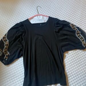Elegant Black Puff Sleeve Top